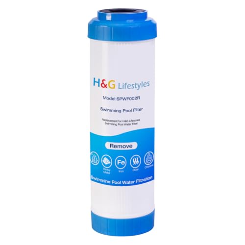 Image of H&G lifestyles 10 x 2.5 Replacement Water Filter Cartridge for Pools - KDF, GAC, Silver & Iron Removal Resin -Removes Iron Heavy Metal Odor Improve Water Taste