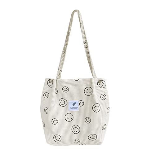 Image of JARKJARD Corduroy Tote Bag Aesthetic Cute Tote Bags Large School Shoulder Bags for TeenGirls Trendy Stuff