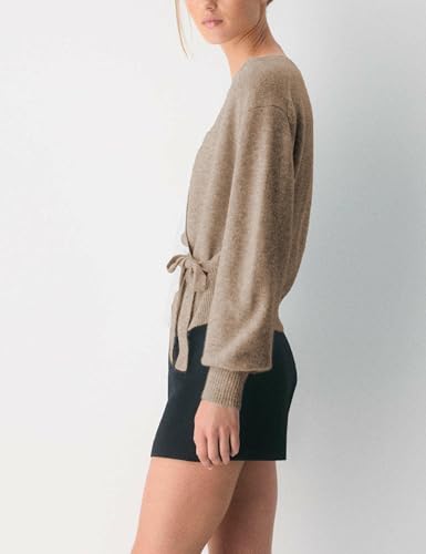 Wrap Sweater for Women Casual V Neck Long Sleeve Pullovers Lightweight Drop Shoulder Knitted Tops2