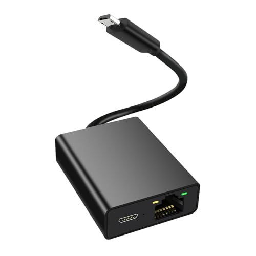 Adattatore Ethernet per Fire TV Adattatore da micro USB a RJ45 compatibile con Fire Stick 4K, Chromecast, Google Home Mini e altri dispositivi di streaming
