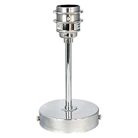 Pendant Light Fitting, Chrome Finish Modern Style E27 Lamp Holder, Chrome Ceiling Rose with Tube and Lamp Holder E27 (Chrome) Cover