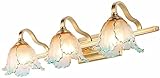 Luci da parete Luce vintage, applique da parete in ottone con paralume in vetro, lampada da toeletta for bagno E14, luci da specchio for bagno for specchiera for il trucco, camerino, lampada da parete for decorazion