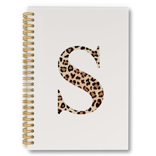 Carnet à spirale tendance Preppy beige imprimé léopard stylé au quotidien