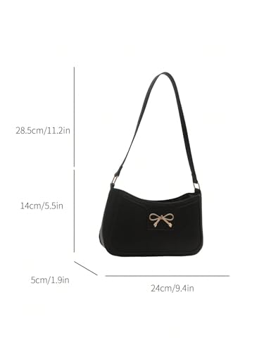 GORGLITTER Women's Bow Purse Y2K Cute Pu Leather Shoulder Handbags With Bows3