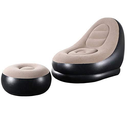 Inflatable Lounge Chair for Adults Flocking Air Couch Sofa Leisure Footstool Outdoor Indoor for Home Gaming Travel Camping Beach Chair Waterproof Sofa Living Room (Pack of 1 Pcs)-image-46