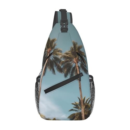 Bolso cruzado de pecho tropical negro para hombre y mujer