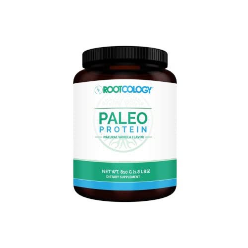 Rootcology Paleo Protein - Dairy-Free and Soy-Free 21g Hydrolyzed Beef Protein Powder with MCT and Stevia - for Energy and Muscle Support by Izabella Wentz (Vanilla - 810g / 30 Servings)