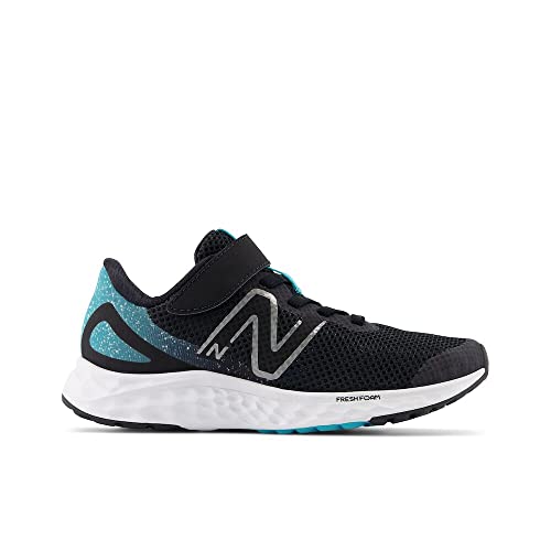Image of New Balance Kid's Fresh Foam Arishi V4 Hook & Loop Running Shoe, Black /Virtual Blue /Phantom, 12 M Little Kid