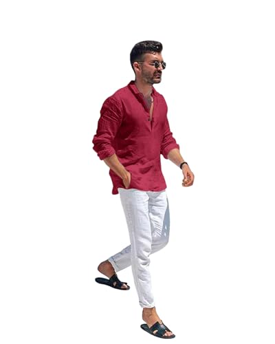 Image of Combo of Men Solid Cotton Blend Straight Kurta Shirt Pack of 2
