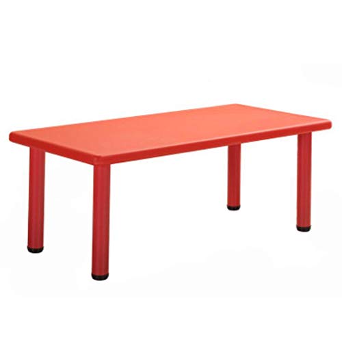 Kids Children's Plastic Table, Kindergarten,Home,Daycare Sturdy Table,Dining Table Game Table for Study Activity Garden Indoor Or Outdoor Use,Red
