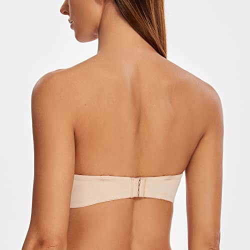 MELENECA Women's Stay Put Padded Cup with Lift Underwire Push Up Strapless Bras2