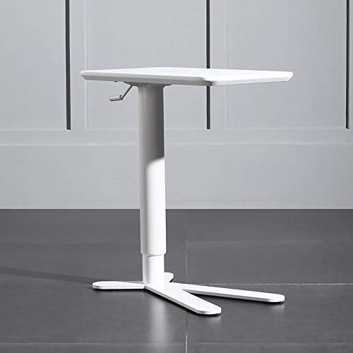 Stahlrohr Klappbarer Schreibtisch mit Weiße Dichtekarte,Verstellbare Höhe,Klapptisch Klein Zum Schreiben, Essen Und Desktop-Oberfläche,