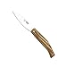 Coltellino Cudeman Solsona 443-UF lama in acciaio carbonio XC75 da 9 cm e manico in legno di ulivo da 11 cm con custodia in pelle per caccia, pesca, sopravvivenza e bushcraft + portabottiglie regalo
