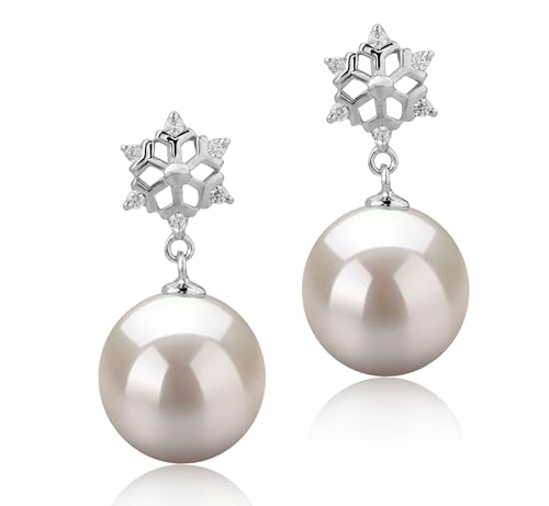 Snow White 10-11mm AAAA Quality Freshwater 925 Sterling Silver Cultured Pearl Earring Pair For Women
