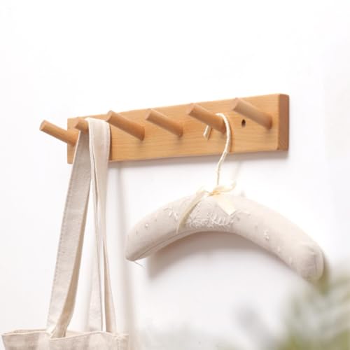 Perchero de pared de madera de fácil instalación con diseño elegante 8