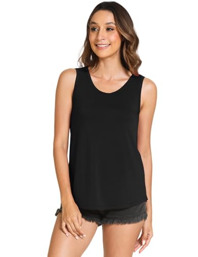GYS Women Tank Tops Loose Fit Summer Basic Sleeveless Tops Bamboo Viscose Pajama Shirts3