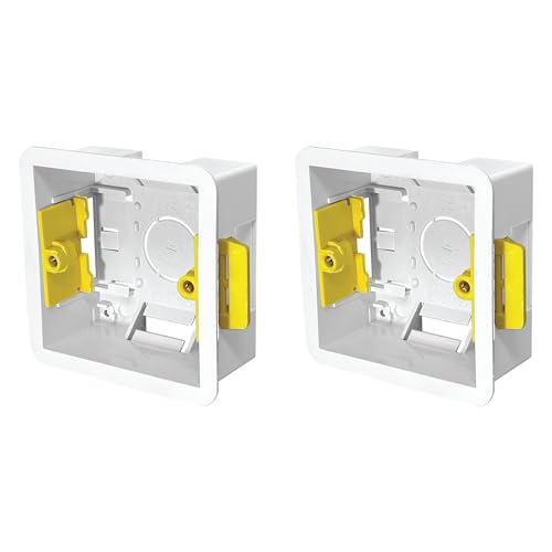 Evoges 1 Gang Dry Lining Back Box 35mm | Fast-Fit Electrical Wall Box for Plasterboard (2)