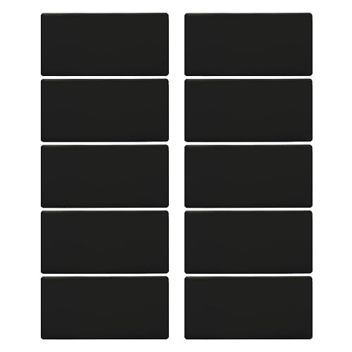 YOKIVE 10 Pcs Anodized Aluminium Laser Engraved Mount Metal Plate Great for DIY, Home, Office, Restaurant （Black，4