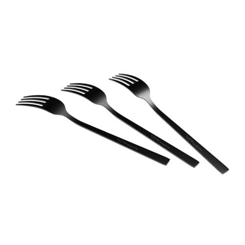 Forchette da Tavola Set da 3-21 cm in Acciaio Inox 18/10 con Finitura PVD Opaca, Manico Sottile Ergonomico, Antiruggine, Lavabili in Lavastoviglie - immagine 3