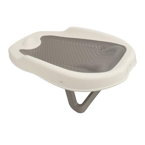 Baby Bath Support for Bathtub or Sink, Home Foldable Ergonomic Heart Shaped Sink, Rinse Tubs Hollow Pattern Infant Holder Rack Pink Bather Newborn to Toddler Tub with Three (Gray)
