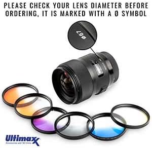 Miniatura 2 de Ultimaxx Kit completo de accesorios de filtro de lente de 2.638 in para lentes con 2.638 in Tamaño del filtro Juego de filtros de color gradual de 6