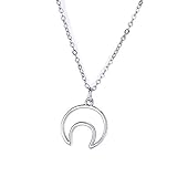 collana in oro bianco con placcatura in argento sterling s925 collana semplice da donna con pendente a mezzaluna classico in oro