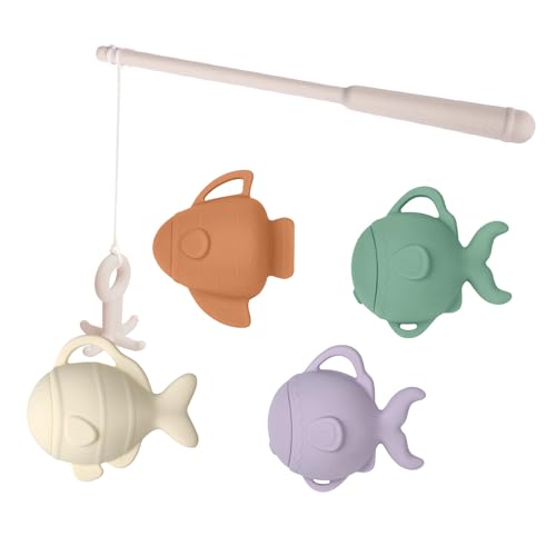 haakaa Baby Bath Fishing Toy Set, Mold Free Food Grade Silicone Bathtub Fishing Toy for Toddler & Kids Ages 3-5, BPA-Free Floating Bath Tub Toys for 3 Years+