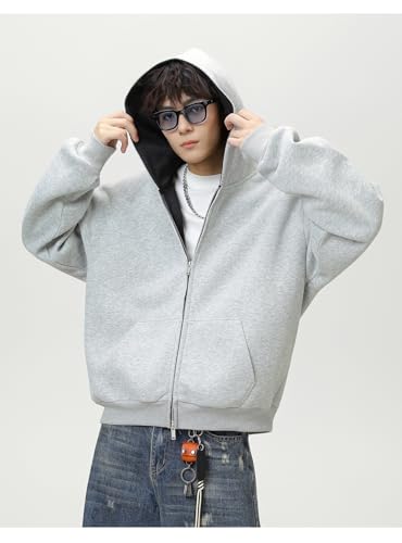 Mens Zipper Hoodies Colour-blocked Sweatshirts Unisex Couples Streetwear Pullover Teenagers Trendy Jackets3