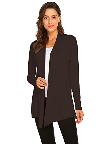 Image of Newchoice Womens Casual Lightweight Long Sleeve Cardigan Soft Drape Open Front Fall Dusters (S-3XL)