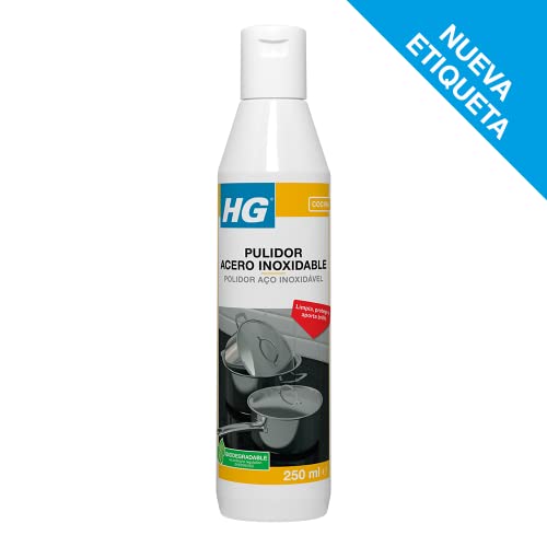 HG Limpiador para Acero Inoxidable, Abrillanta y Protege, Utensilios de Cocina y Superficies Metálicas, Evita la Reaparición de Suciedad - 250 ml - imagen 5