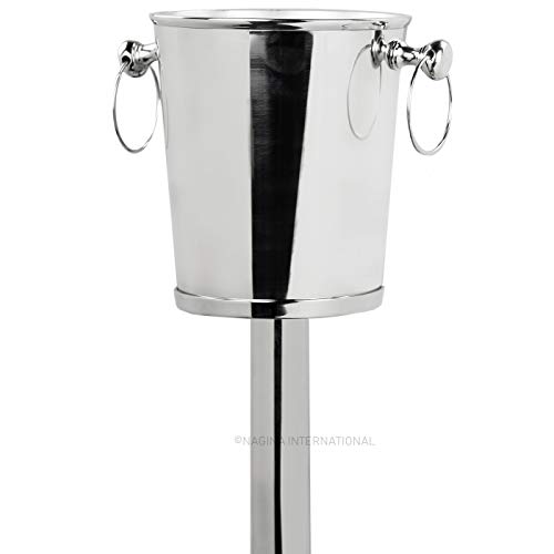 Nagina International Nickel Plated Premium Aluminum Free Standing Wine Chiller | Wine Coolers & Cellar with Ice Bucket | Kitchen & Bar Wares - Thumbnail 2