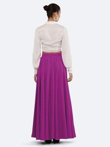 Image of Women's American Crepe Blooming Flared Long for Traditional Stitched A-line Flare Skirt for Girls with 12 Meter Flare 40inch Height