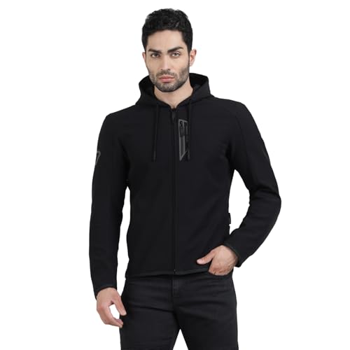 Image of ROYAL ENFIELD URBANITE RIDING JACKET CUM CASUAL JACKET CUM SWEATSHIRT|CE level 2 armours at Shoulders & Elbows CE level 2 armour at back|Riding jacket protection: CE certified to CLASS A | BLACK M