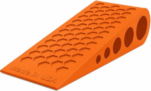 Image of Door Stoppers for Bottom of Door Premium Floor Rubber Door Stop Wedge Made in USA Heavy Duty Honeycomb Design for Carpet, Tile, Ideal for Home, School,Color Orange
