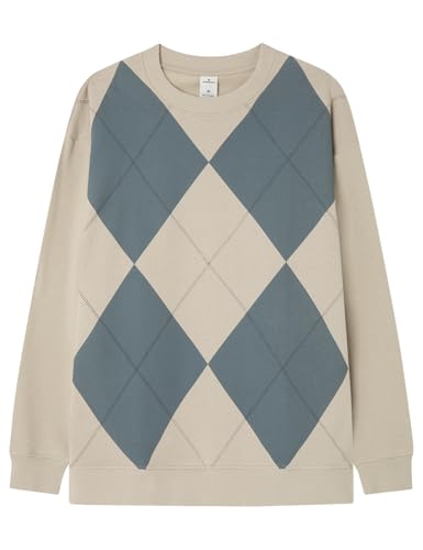 Sweatshirt Springfield homme avec motif imprimé losanges col rond pull casual