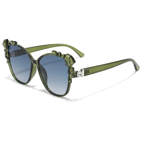 Lunettes de soleil rétro femmes monture noire grande taille verres extérieurs anti-UV