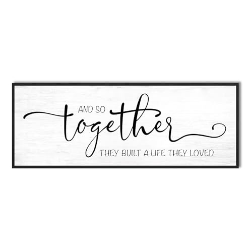 YPY And So Together They Built A Life They Loved Wall Decor 40''x15'' Couples Master Bedroom Over The Bed Wall Decor Sign Pictures Large Bedroom Wall Art Above Bed Farmhouse Quotes Together 