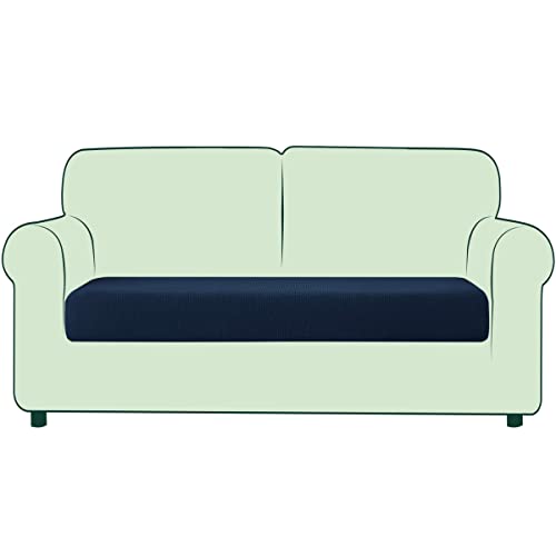 CHUN YI Housse de Coussin Extensible Coussin de canapé de Siège Jacquard Couvre pour Canapé Housse de Protection pour Meubles (2 Places, Bleu foncé) Cover
