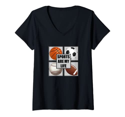 Damen Sports Are My Life Basketball Baseball Fußball T-Shirt Cover