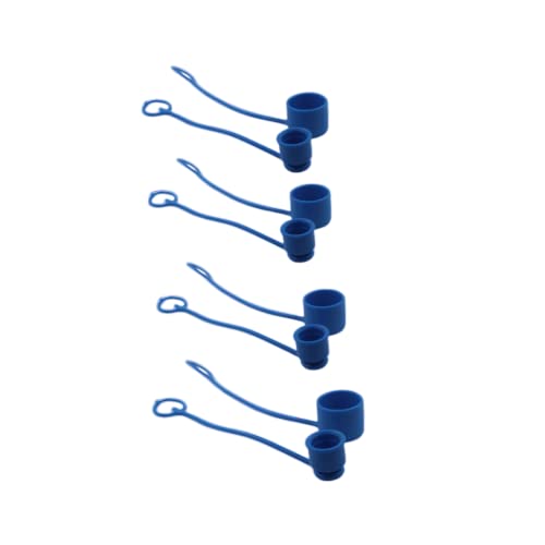 Image of Blue Rubber Dust Caps /Plugs For 1 /2 Body Flat Face Hydraulic Bobcat Skid Steer Quick Couplers (4 Sets)