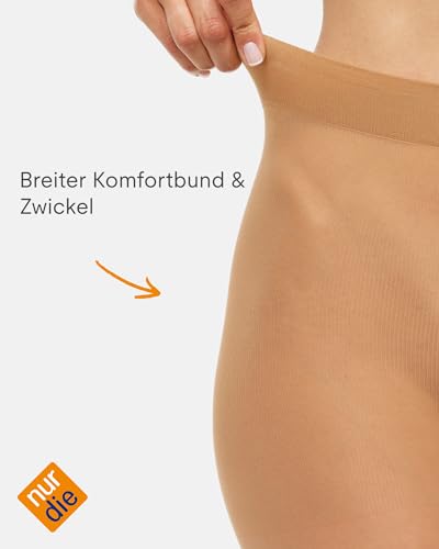 Nur Die Fit in Form 40 DEN starke Stützwirkung semi-blickdichte Fein-Strumpfhose seidig matte Optik entlastet die Beine Komfortbund Damen, amber, L