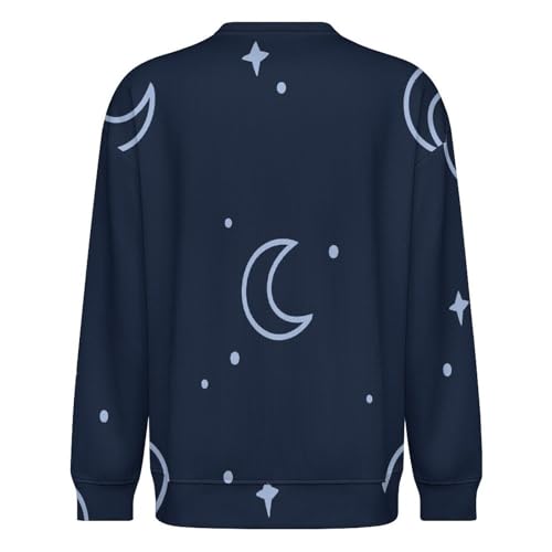 MoBlinko Moon Mens Sweater Crewneck Sweater 3XL Lightweight Sweaters for Men Long Sleeve Pullover3