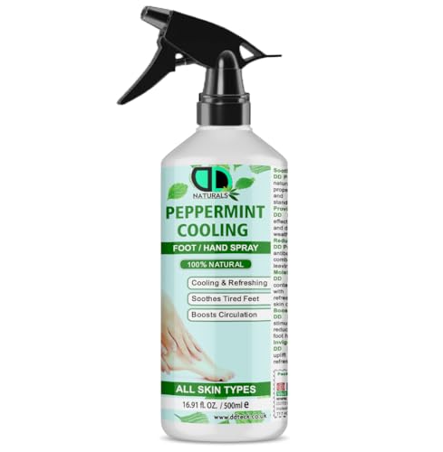 Peppermint Cooling Foot/Hand Spray Revitalize and Refresh with a Refreshing Peppermint Formula Soothes Tired Feet Cooling Sensation Reduces Odor Boosts Circulation (500ml Spray)