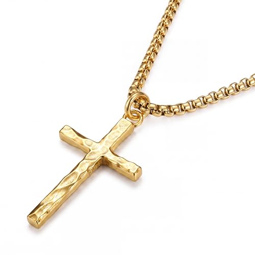 Image of 925 Sterling Silver Cross Necklace for Men Box /Cuban /Figaro Chain