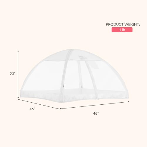 Image of Dream On Me Ziggy Canopy - Dove White, Compatible with Ziggy Square Playpen, UV, Rain & Bug Protection, Foldable & Travel-Friendly