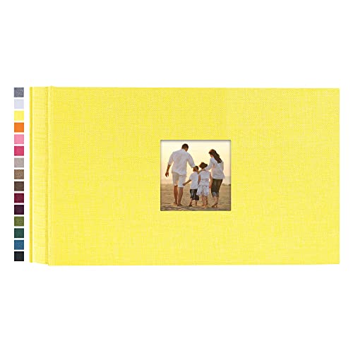 potricher Photo Album 4x6 Pictures, 100 Pockets, Linen Cover, Yellow