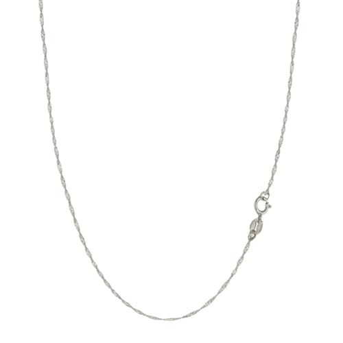 14K Yellow or White Gold Singapore Chain Dainty Gold Necklace For Women with Spring Ring Clasp