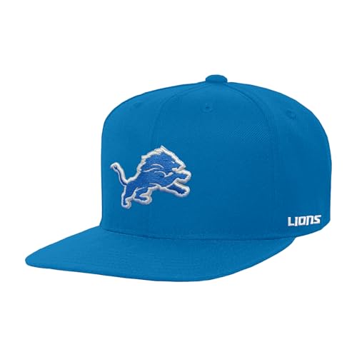 NFL Kids Youth Boys 8-20 Team Color Core Embroidered Primary Logo Adjustable Snapback Hat One Size Fits All - Detroit Lions - Blue