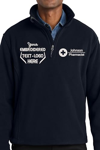 Custom Men's Embroidered Value Fleece Quarter Zip Pullover, Long Sleeve Golf Sweatshirt, Warm Zip Up Sweater for Men, Work and Casual Wear, Soft Fleece Jacket, 1/4 Zip Crewneck, for allwear