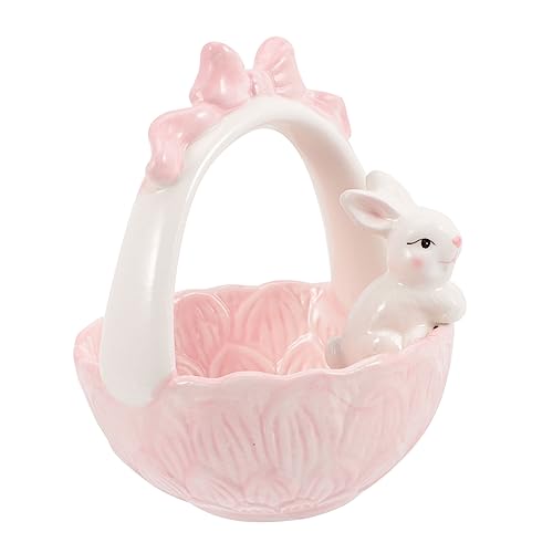 Holibanna Decorative Bunny Dish Easter Basket Cartoon Ceramics Cereal Bowl Easter Candy Bowls